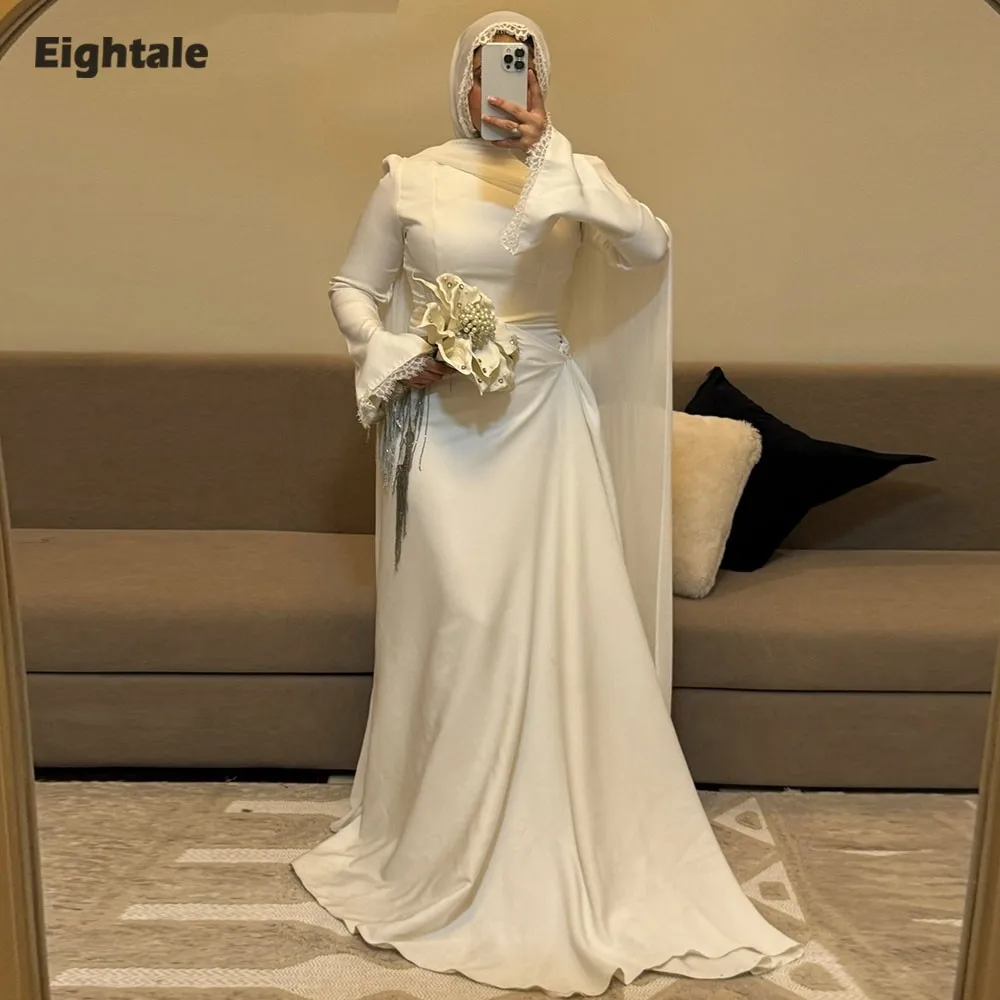 Eightale Arabic Wedding Dress O-Neck Customized Ivory Long Sleeve Floor Length Muslim Mermaid Bridal Gown Bride Party Dress
Eightale Arabic Wedding Dress O-Neck Customized Ivory Long Sleeve Floor Length Muslim Mermaid Bridal Gown Bride Party Dress