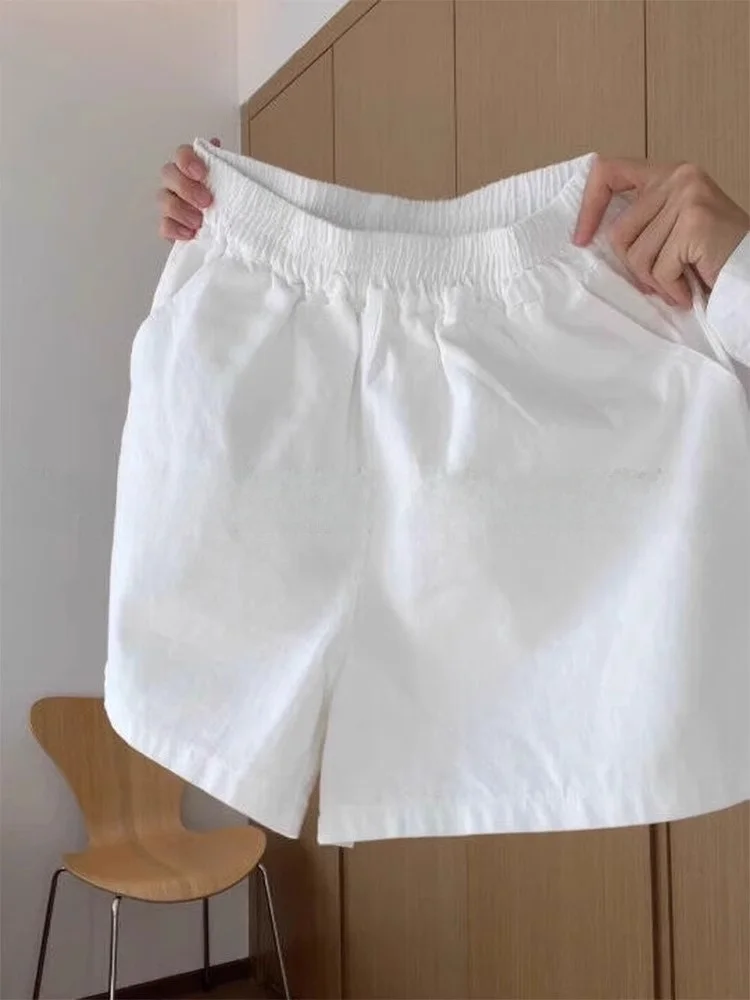 White High Waist Wide Leg Short Pants Women's Summer Thin Retro Sports Casual Trousers A-Line Shape Slimming Effect
White High Waist Wide Leg Short Pants Women's Summer Thin Retro Sports Casual Trousers A-Line Shape Slimming Effect