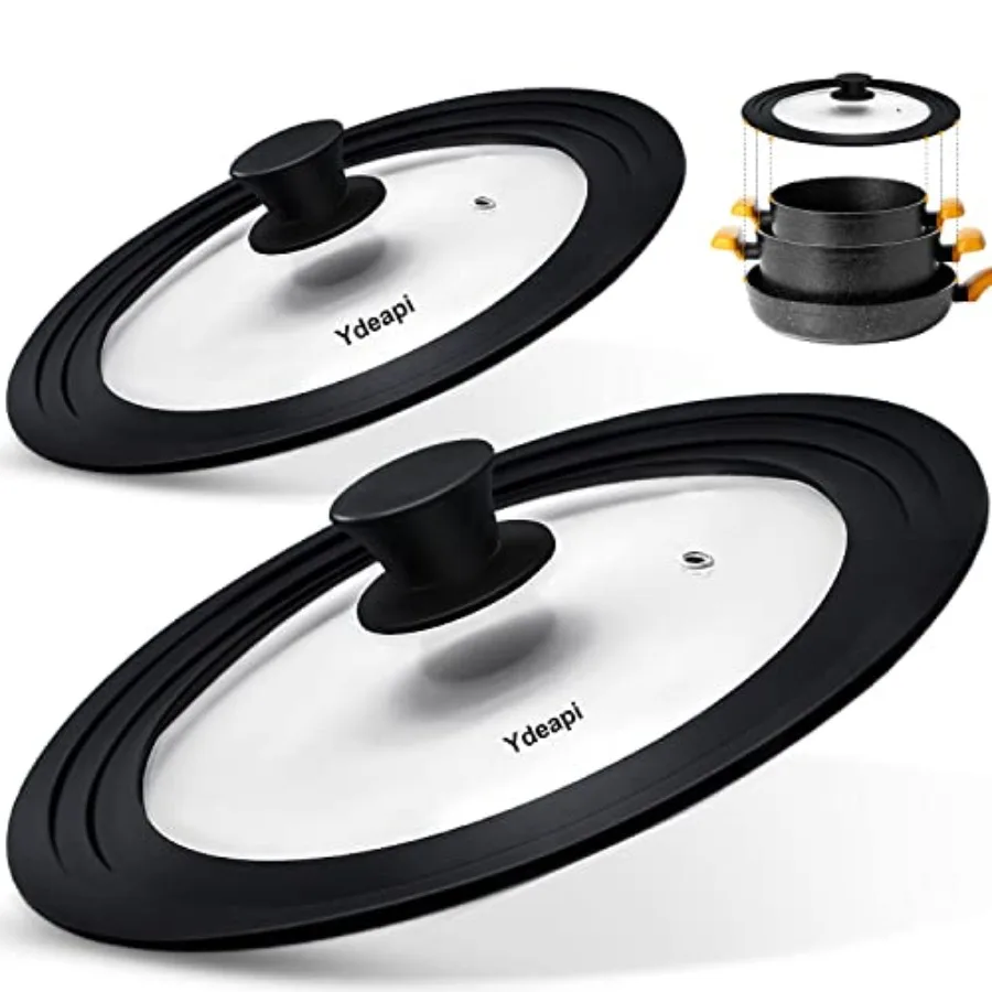 Universal Lids for Pots, Pans and Skillets - Fits 7", 8" and 9" Diameter, 10", 11" and 12" Diameter Cookware, Tempered Glass wi
Universal Lids for Pots, Pans and Skillets - Fits 7", 8" and 9" Diameter, 10", 11" and 12" Diameter Cookware, Tempered Glass wi
