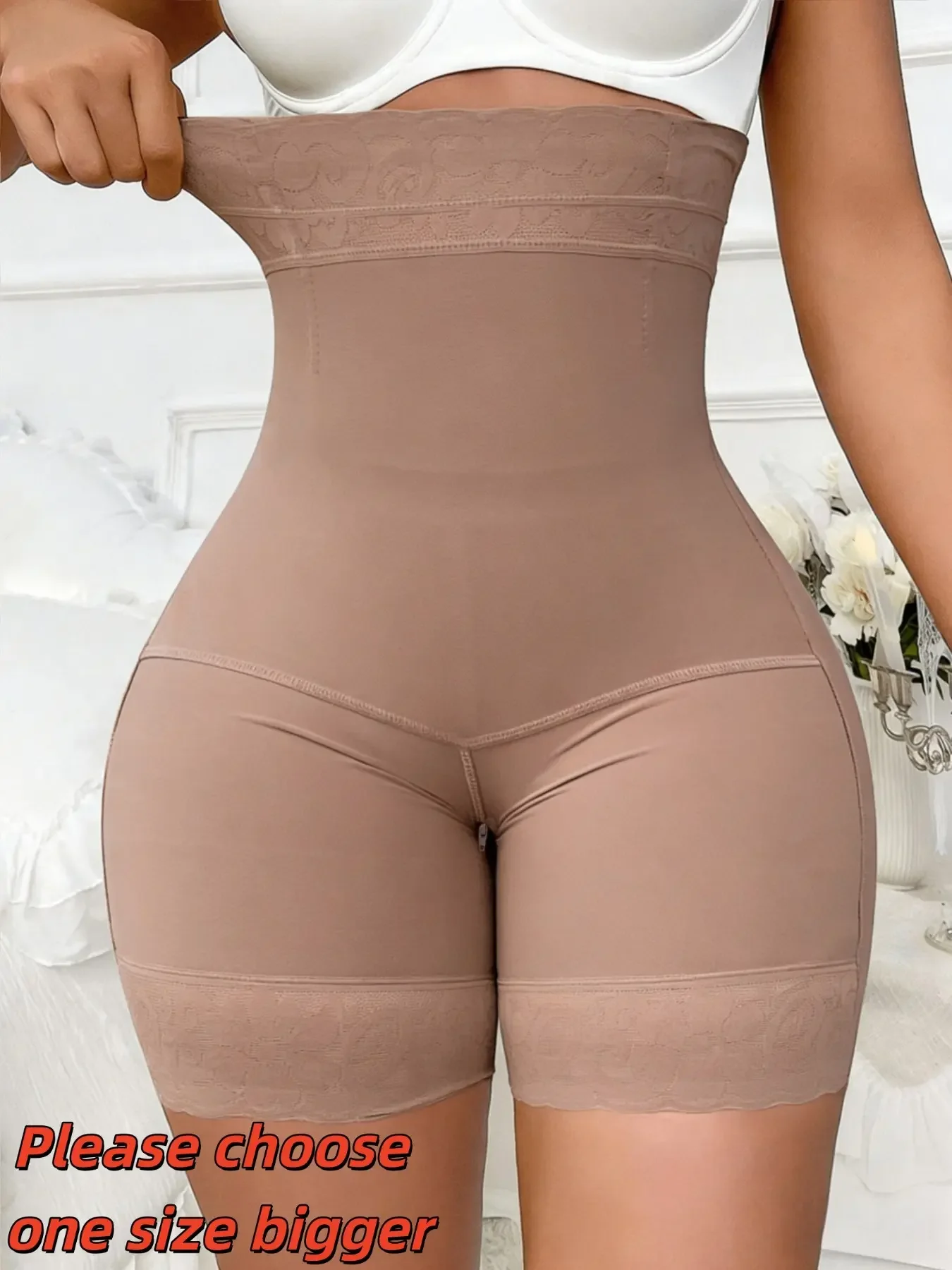 1 Count High Waist Shapewear Shorts,Comfortable Shapewear Womenswear Breathable Smooth Zipper, Tummy Control Butt Lift Seamless Shapewear Bottoms, Shapewear Shorts Compression Lace Panties, Suitable For Training Or Sports
1 Count High Waist Shapewear Shorts,Comfortable Shapewear Womenswear Breathable Smooth Zipper, Tummy Control Butt Lift Seamless Shapewear Bottoms, Shapewear Shorts Compression Lace Panties, Suitable For Training Or Sports