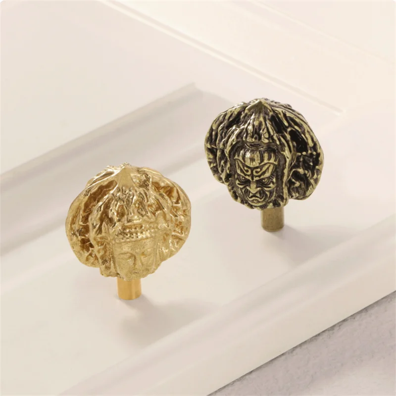 New Walnut Buddha Furniture Handle Drawer Knobs Brass Retro Handles For Kitchen Wine Cabinet Door Wardrobe Cupboard Closet Pulls
New Walnut Buddha Furniture Handle Drawer Knobs Brass Retro Handles For Kitchen Wine Cabinet Door Wardrobe Cupboard Closet Pulls