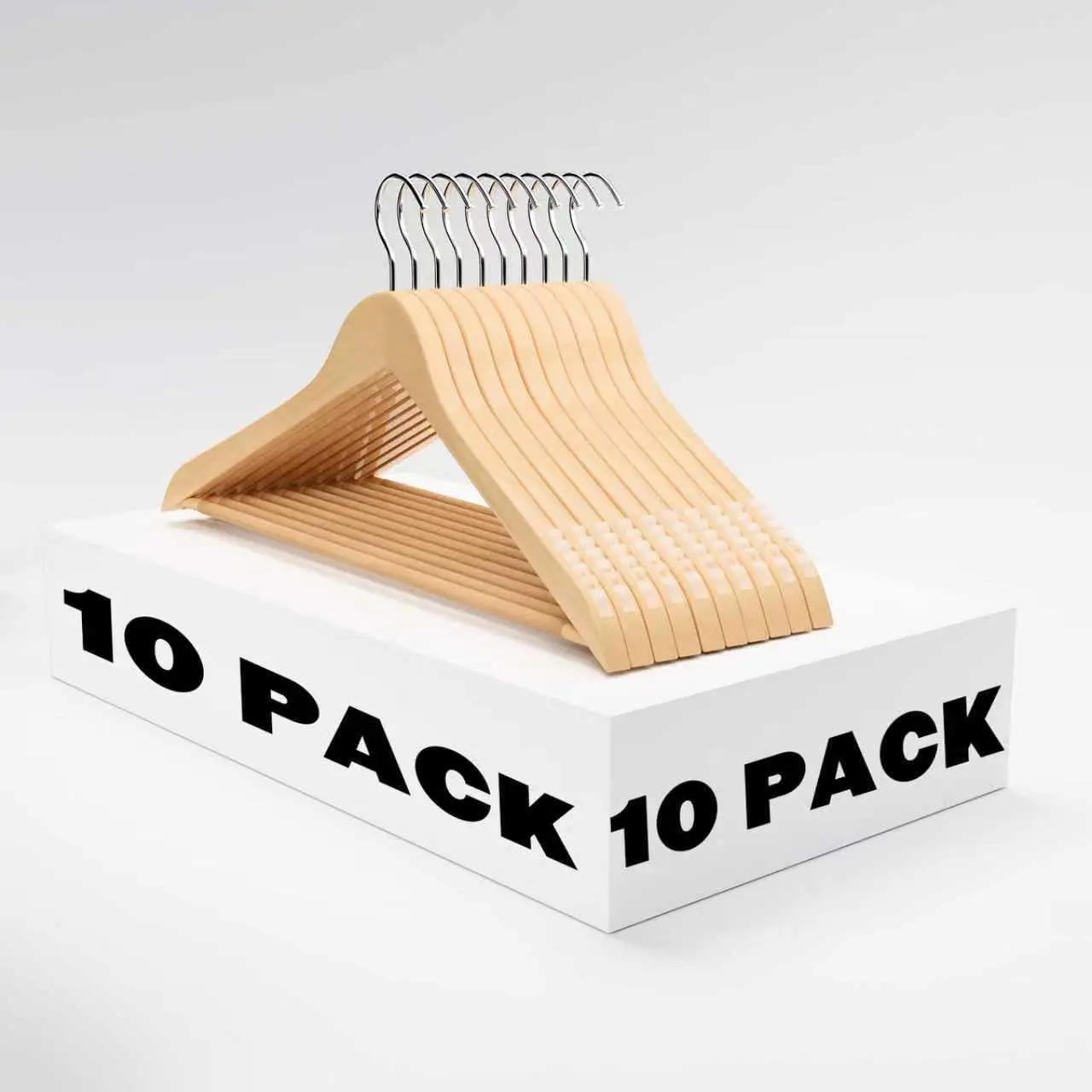 10 Pack Solid Wood Hangers with 360° Swivel Hook, Non Slip Pants Bar for Dress, Jacket, Pants, Heavy Clothes
10 Pack Solid Wood Hangers with 360° Swivel Hook, Non Slip Pants Bar for Dress, Jacket, Pants, Heavy Clothes