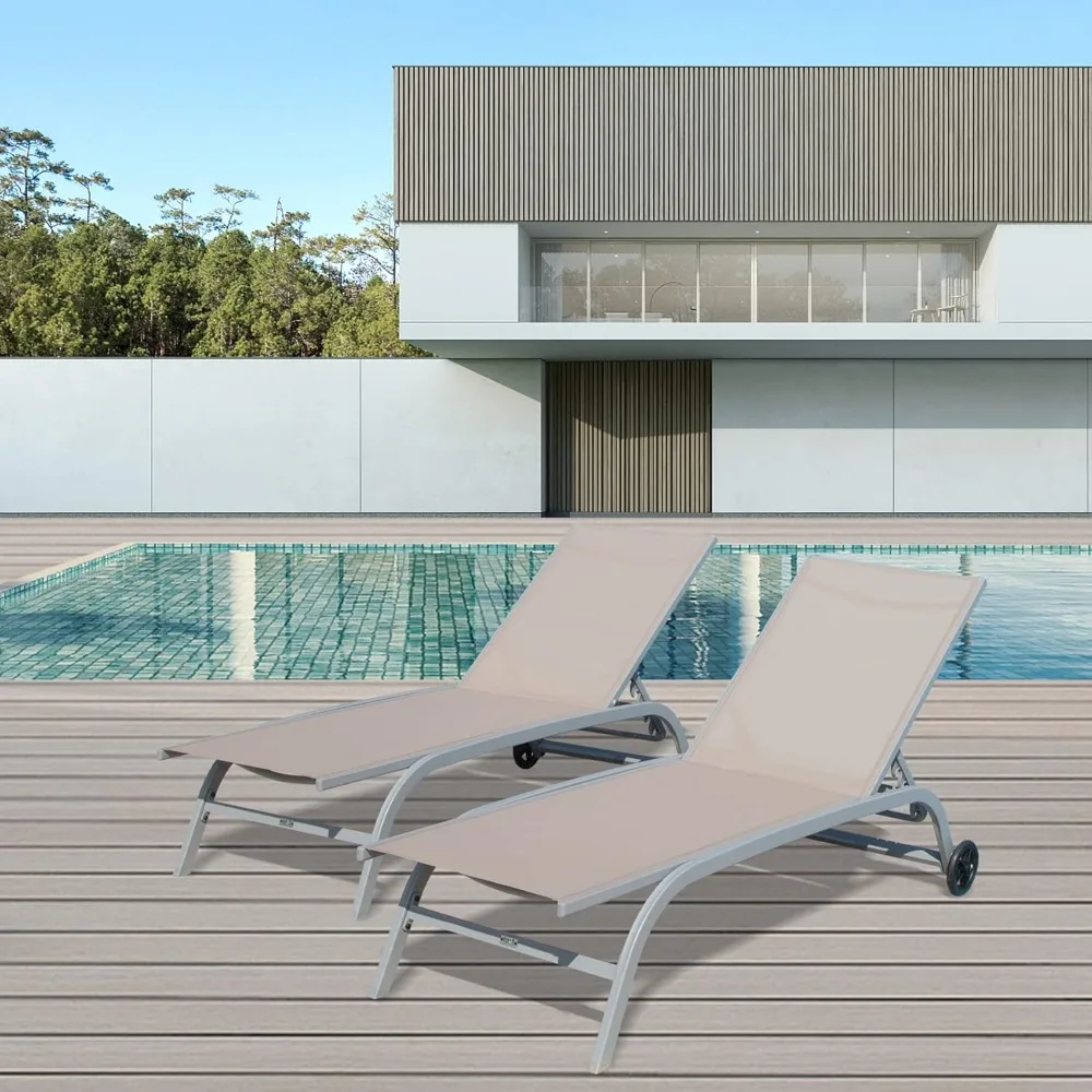 Chaise Lounge Outdoor Set of 2, Lounge Chairs for Outside with Wheals, Outdoor Chaise Lounge with 5 Adjustable, Customized
Chaise Lounge Outdoor Set of 2, Lounge Chairs for Outside with Wheals, Outdoor Chaise Lounge with 5 Adjustable, Customized