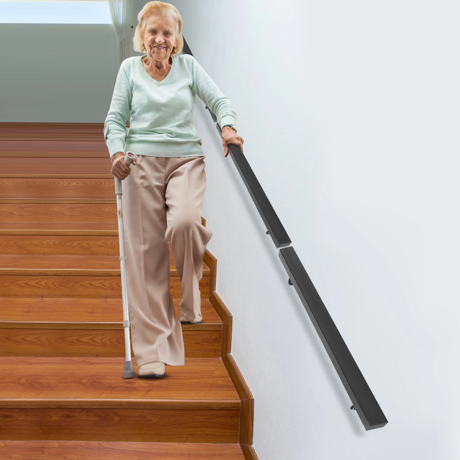 Stair Handrail,Wall Mounted Stair Handrail,10FT Black Stainless Steel Stair Handrail,for Indoor,Outdoor
Stair Handrail,Wall Mounted Stair Handrail,10FT Black Stainless Steel Stair Handrail,for Indoor,Outdoor