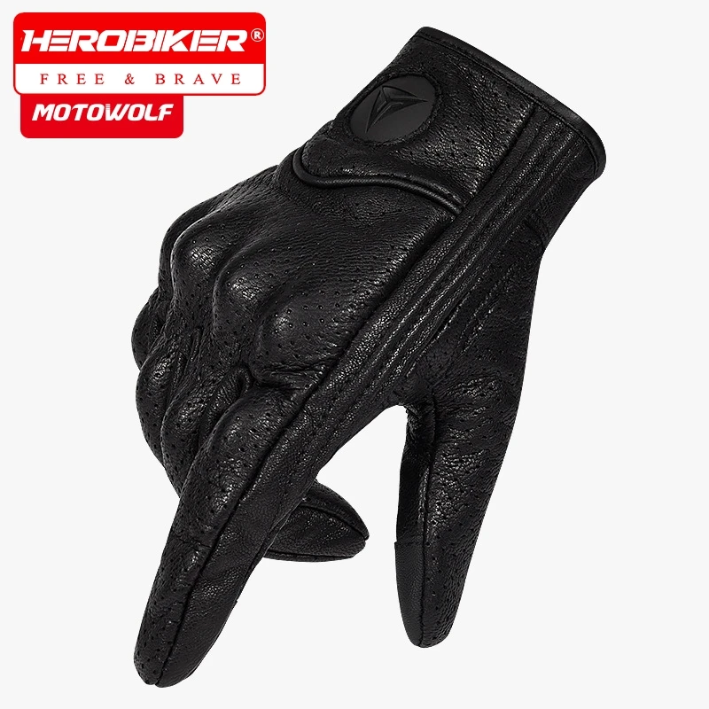 Summer Perforated Vintage Leather Black Motorcycle Gloves Men Motorbike Riding Gloves Touch Screen Motocross Moto Biker Gloves
Summer Perforated Vintage Leather Black Motorcycle Gloves Men Motorbike Riding Gloves Touch Screen Motocross Moto Biker Gloves
