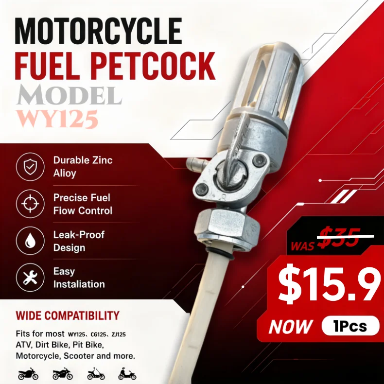 Motorcycle Fuel Tap Petcock Valve Fuel Tank Switch Fit Honda WY125 CG125 125cc Street Bike
Motorcycle Fuel Tap Petcock Valve Fuel Tank Switch Fit Honda WY125 CG125 125cc Street Bike