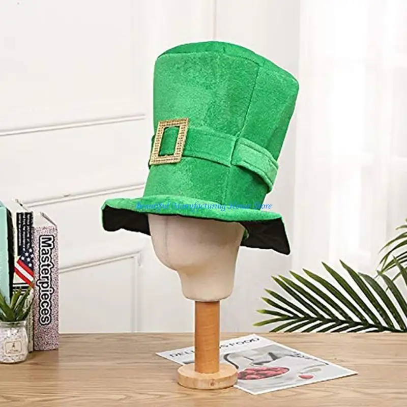 E56A St Patricks Day Accessories Green Top Hat Gold Buckle Fashionable Adults Hats
E56A St Patricks Day Accessories Green Top Hat Gold Buckle Fashionable Adults Hats
