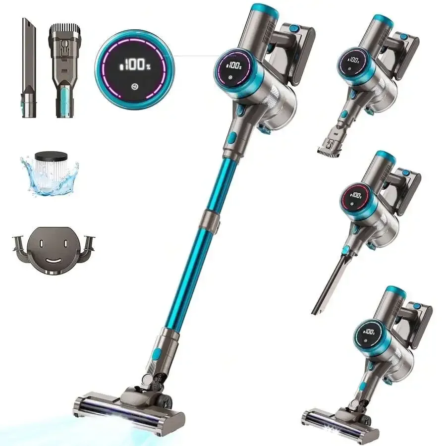Cordless Vacuum Cleaner 38000PA/400W Stick Vacuum 50min 2200mAh For Home Pet Hair Car Carpet Hardwood Floor
Cordless Vacuum Cleaner 38000PA/400W Stick Vacuum 50min 2200mAh For Home Pet Hair Car Carpet Hardwood Floor