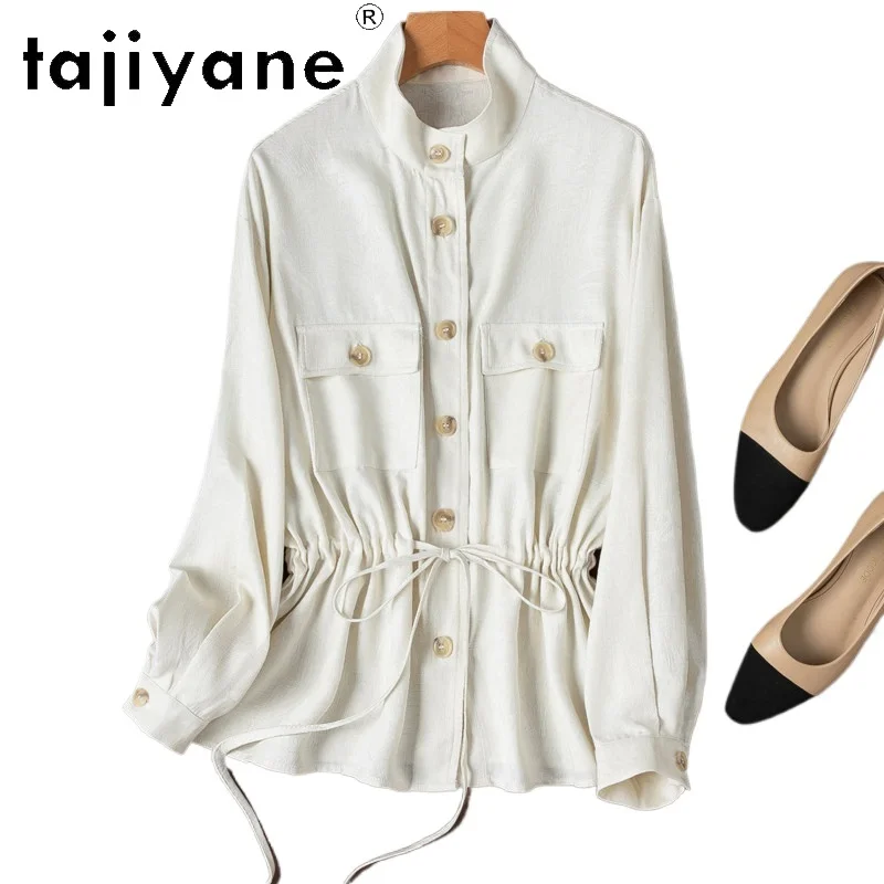 TAJIYANE 100% шелковая белая блузка из тутового шелкопряда для женщин в стиле Old Money, с завышенной талией, из крученого шелка, весенние топы, женская одежда 2026
TAJIYANE 100% шелковая белая блузка из тутового шелкопряда для женщин в стиле Old Money, с завышенной талией, из крученого шелка, весенние топы, женская одежда 2026