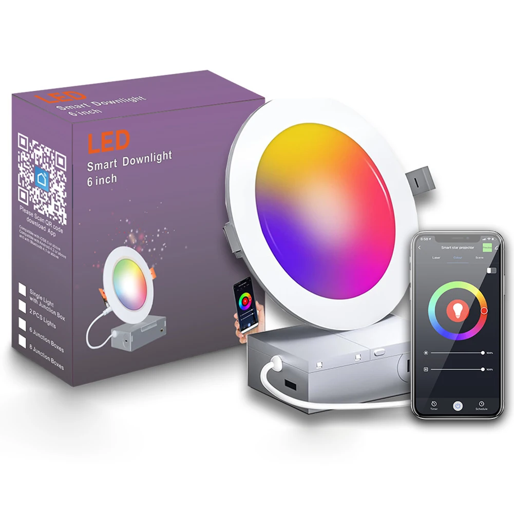Умное встраиваемое освещение, 6 дюймов, 16 Вт, Wi-Fi, Bluetooth, RGBCW, 2700-6500K, плафельные светильники, работающие с Alexa Google Assistant, музыкальный потолочный светильник
Умное встраиваемое освещение, 6 дюймов, 16 Вт, Wi-Fi, Bluetooth, RGBCW, 2700-6500K, плафельные светильники, работающие с Alexa Google Assistant, музыкальный потолочный светильник