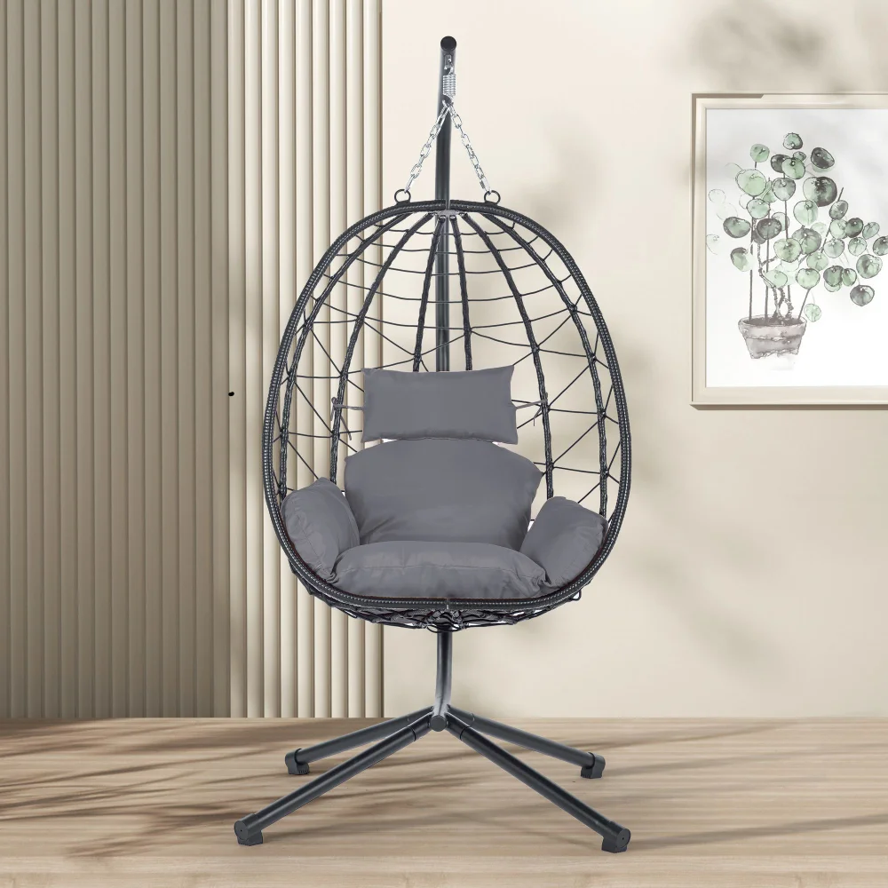 Outdoor Swing Chair, Patio Wicker Hanging Egg Chair, with Stand for Bedroom Living Room Balcony, Egg Chair
Outdoor Swing Chair, Patio Wicker Hanging Egg Chair, with Stand for Bedroom Living Room Balcony, Egg Chair