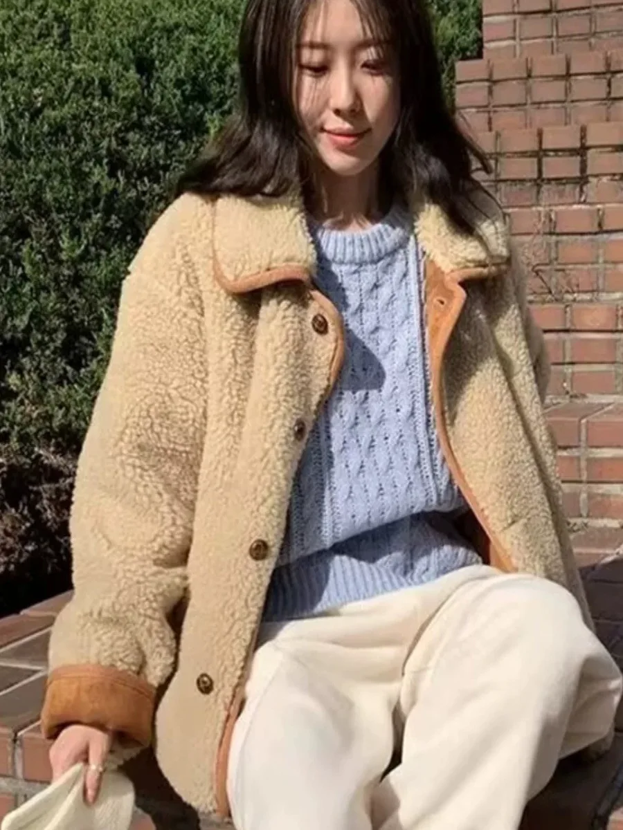 Retro Lazy Sle Lamb Fur Trimmed Collar Cotton Jaet Women's Winter Coat VintageInspired ColorBlo Design Ladies' Outerwear
Retro Lazy Sle Lamb Fur Trimmed Collar Cotton Jaet Women's Winter Coat VintageInspired ColorBlo Design Ladies' Outerwear