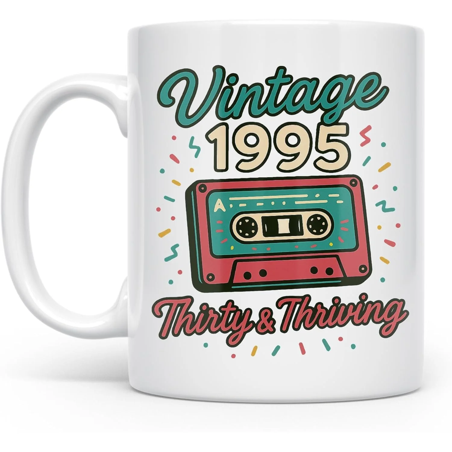 Ceramic Coffee Mug Vintage 1995 Cassette Tape Design 11oz 30th Birthday Gift Nostalgic Throwback Ceramic teacup
Ceramic Coffee Mug Vintage 1995 Cassette Tape Design 11oz 30th Birthday Gift Nostalgic Throwback Ceramic teacup