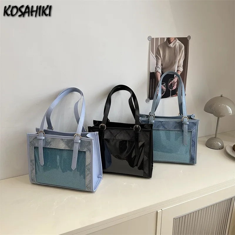 High-capacity Transparent Shoulder Underarm Bag Women Y2k Aesthetic Office Lady Handbags Simple Casual Pleated Ita Bags Trendy
High-capacity Transparent Shoulder Underarm Bag Women Y2k Aesthetic Office Lady Handbags Simple Casual Pleated Ita Bags Trendy