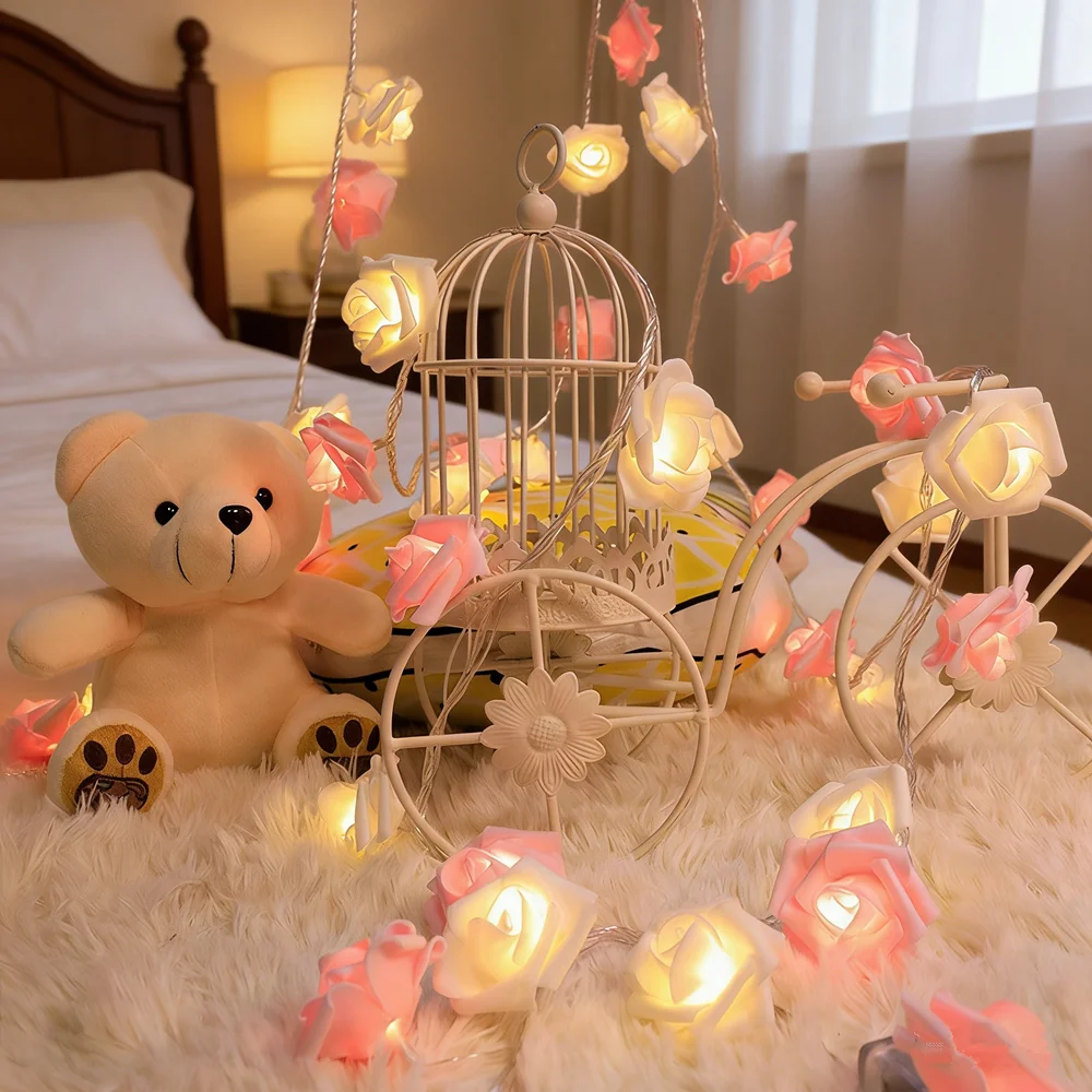 1pc Holiday Decoration LED White Pink Red Blue Rose Flower String Lights for Room Garden 3M 20Lights Night Light Without Battery
1pc Holiday Decoration LED White Pink Red Blue Rose Flower String Lights for Room Garden 3M 20Lights Night Light Without Battery