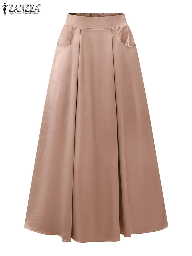 2025 ZANZEA Summer Satin Jupe Fashion Women High Waist Party Skirt Elegant A-line OL Work Faldas Saia Stylish Maxi Long Skirts
2025 ZANZEA Summer Satin Jupe Fashion Women High Waist Party Skirt Elegant A-line OL Work Faldas Saia Stylish Maxi Long Skirts