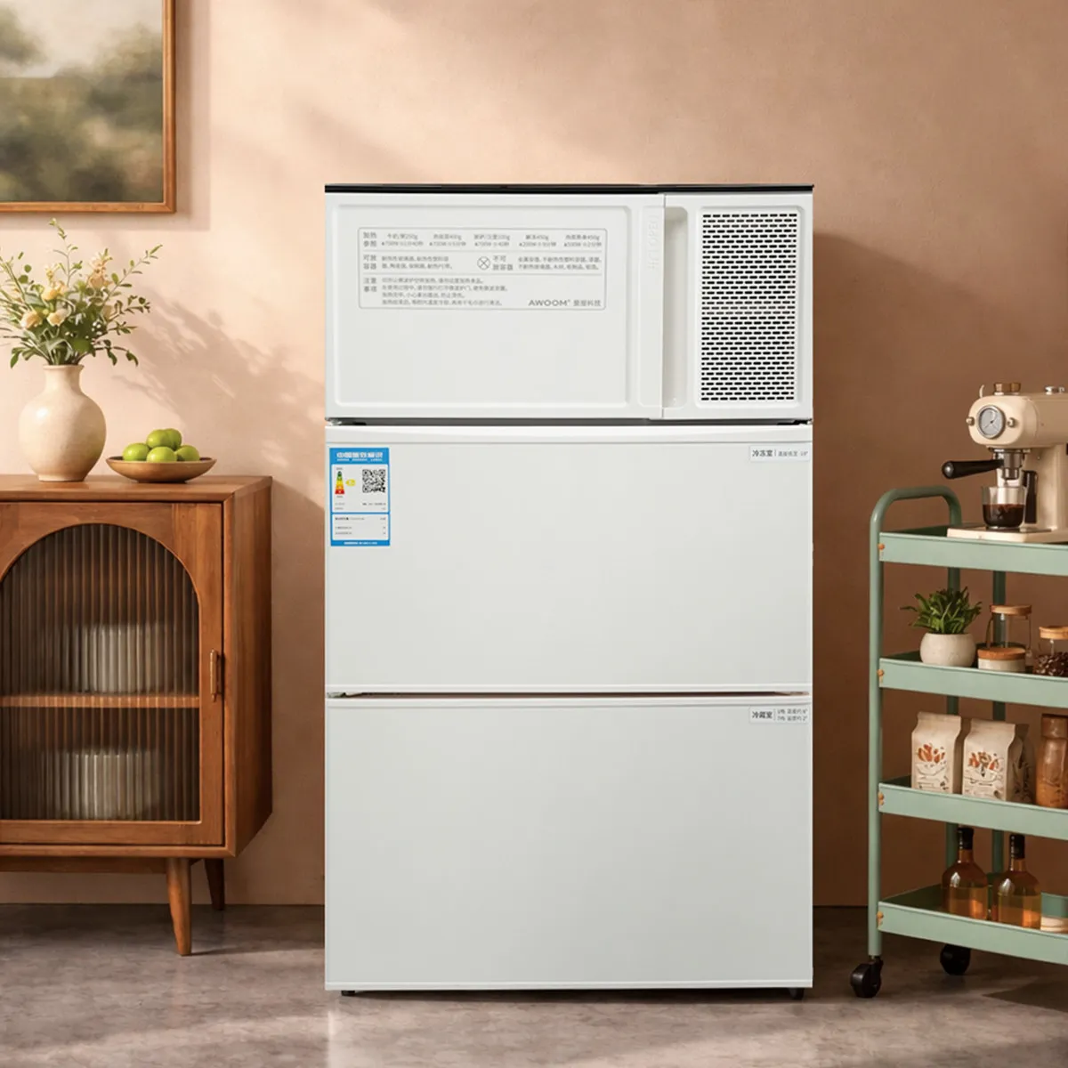 Refrigerator, Induction Cooker, Microwave Oven, Integrated Four-in-one Micro-kitchen, Single Living Cabinet, Apartment Cooking
Refrigerator, Induction Cooker, Microwave Oven, Integrated Four-in-one Micro-kitchen, Single Living Cabinet, Apartment Cooking