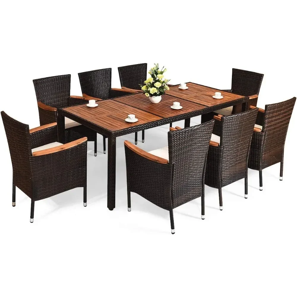 XMSJ Outdoor Dining Set,With Waterproof Upholstered CushionStackable Armrest Chairs, 9 Piece Outdoor Garden Furniture Set
XMSJ Outdoor Dining Set,With Waterproof Upholstered CushionStackable Armrest Chairs, 9 Piece Outdoor Garden Furniture Set