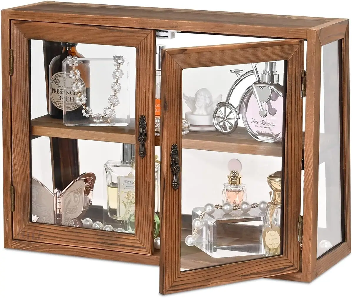 Wood & Glass Double Door Display Case, 2-Level for Collectibles, Jewelry, Bakery, 16.1x5.1/6.7x12.2in
Wood & Glass Double Door Display Case, 2-Level for Collectibles, Jewelry, Bakery, 16.1x5.1/6.7x12.2in