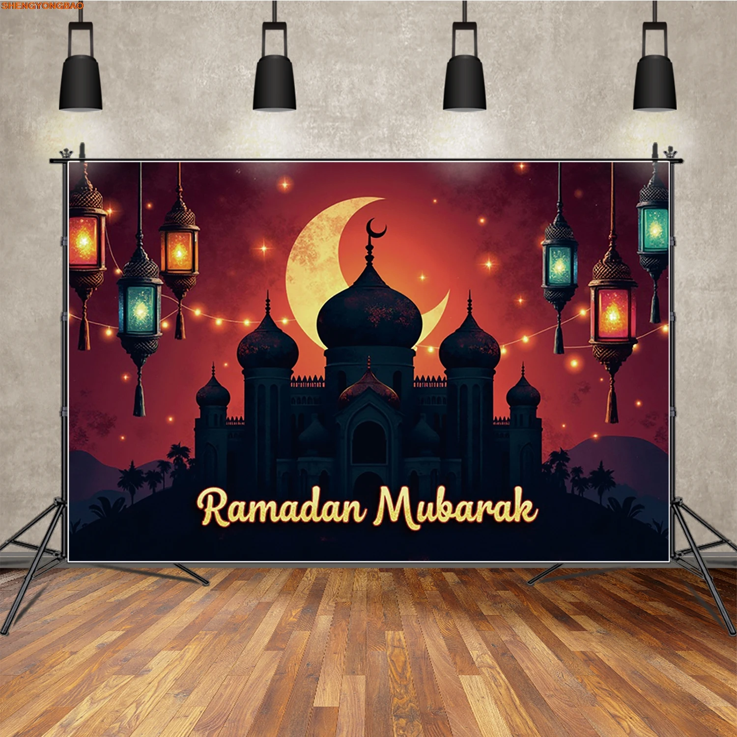 Ramadan Mubarak Night Background Photography Lantern Moon Black Mosque Photozone Backdrop Festival Event Celebration
Ramadan Mubarak Night Background Photography Lantern Moon Black Mosque Photozone Backdrop Festival Event Celebration