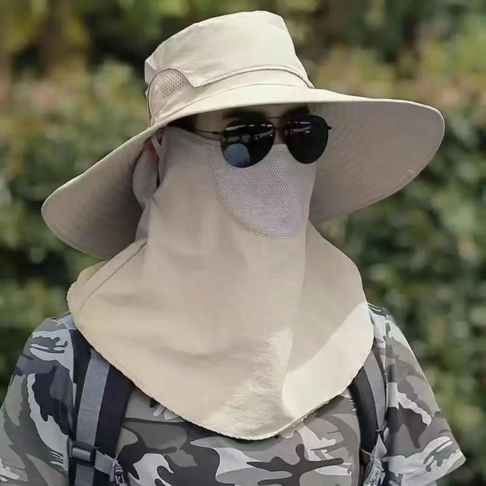 Durable Caps Mask Set Bucket Hat Sunscreen Wide Brim Fisherman Hat Neck Headband Neck Flap Sun Hat Travel
Durable Caps Mask Set Bucket Hat Sunscreen Wide Brim Fisherman Hat Neck Headband Neck Flap Sun Hat Travel