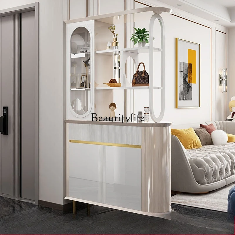 Light luxury living room, entrance cabinet, double-sided screen, front door, wine cabinet against the wall
Light luxury living room, entrance cabinet, double-sided screen, front door, wine cabinet against the wall