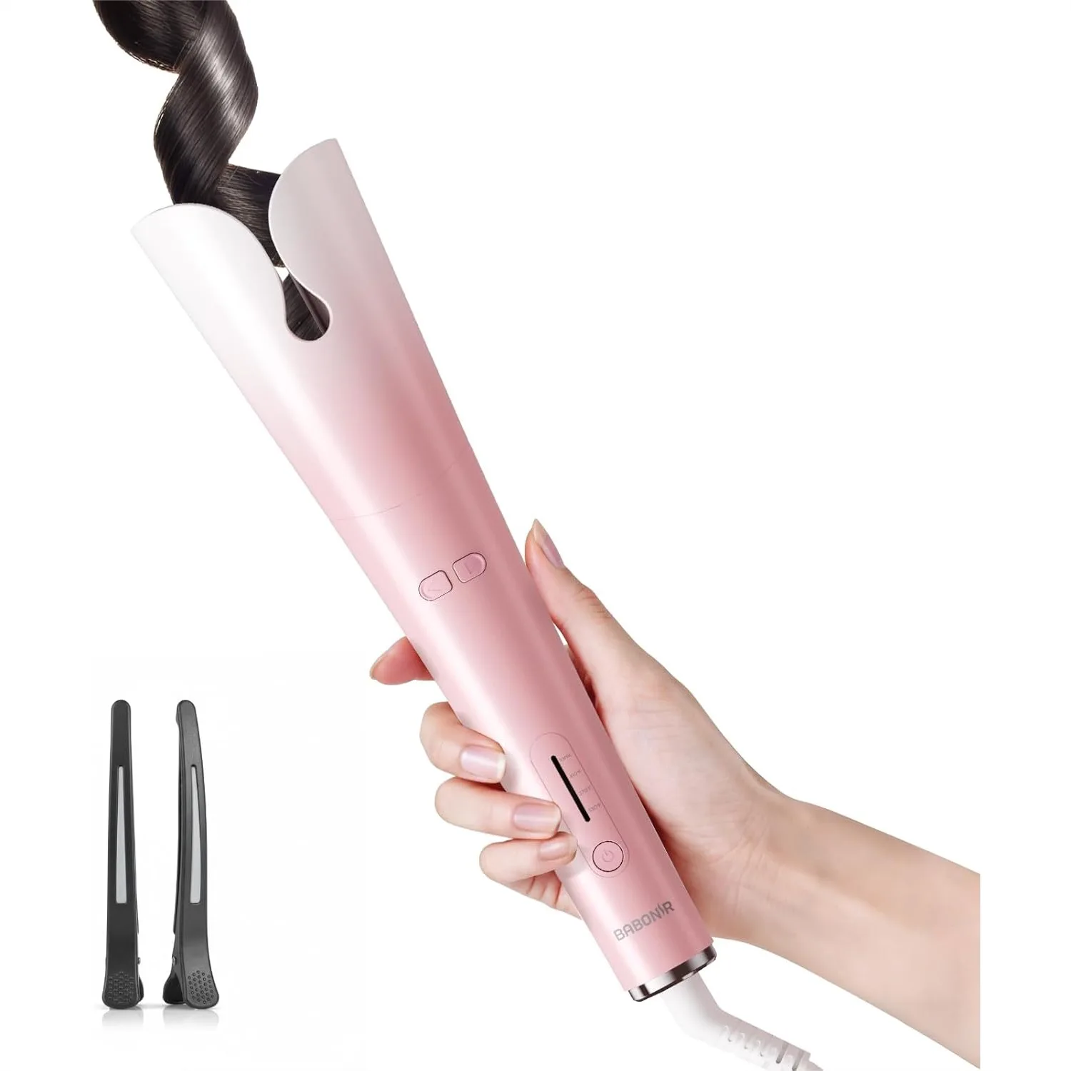 Automatic Curling Iron with 500 Million Ions, 1.25'' Ceramic Rotating Curling Wand with 3 Heat & 2-Way Rotation, Anti-Scald
Automatic Curling Iron with 500 Million Ions, 1.25'' Ceramic Rotating Curling Wand with 3 Heat & 2-Way Rotation, Anti-Scald