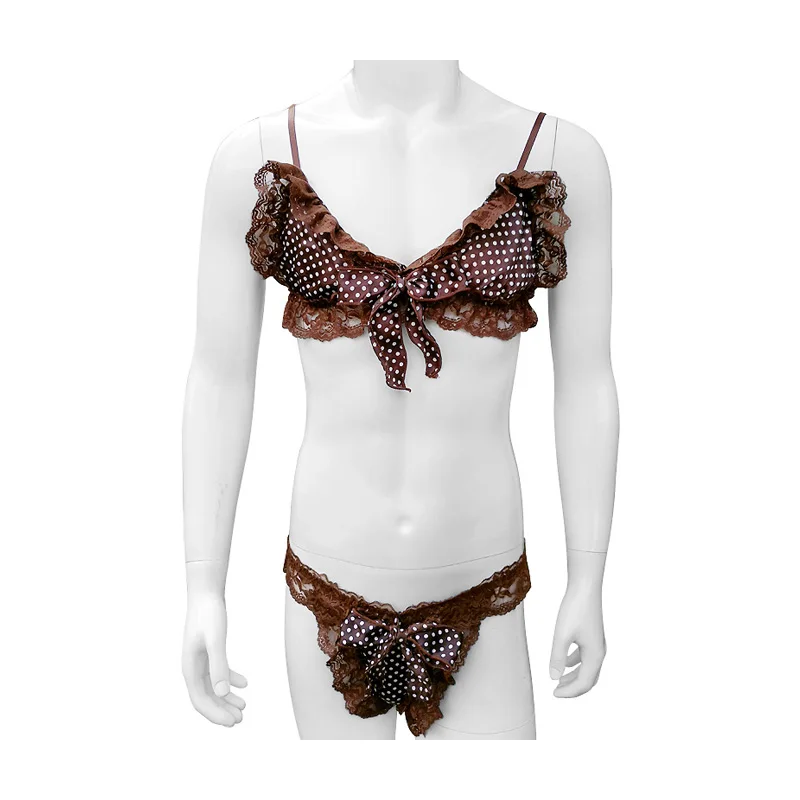 Sissy Lingerie Set Mens Bra Set Ruffled Frilly Lace Shiny Lingerie Suit Bikini Bra Top with Thongs Male Underwear Exotic Sets
Sissy Lingerie Set Mens Bra Set Ruffled Frilly Lace Shiny Lingerie Suit Bikini Bra Top with Thongs Male Underwear Exotic Sets