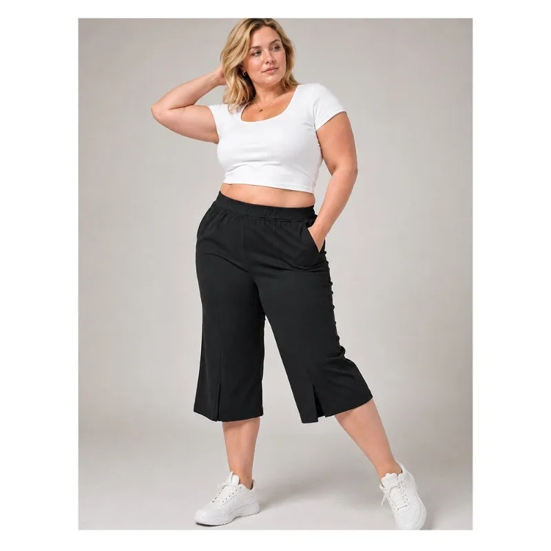 High Waist Split Hem Capri Pants High Stretch Flare Leg Cropped Trousers Lightweight Summer Casual Pull-On Pants Plus Size
High Waist Split Hem Capri Pants High Stretch Flare Leg Cropped Trousers Lightweight Summer Casual Pull-On Pants Plus Size