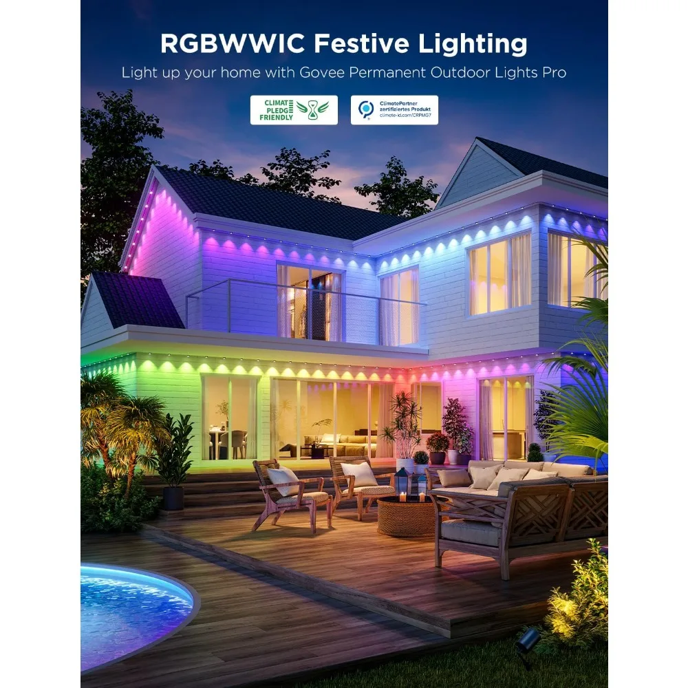 Permanent Outdoor Lights Pro 200ft 120 RGBIC LEDs Waterproof IP67 Alexa Google Assistant Matter 75 Scene Modes
Permanent Outdoor Lights Pro 200ft 120 RGBIC LEDs Waterproof IP67 Alexa Google Assistant Matter 75 Scene Modes
