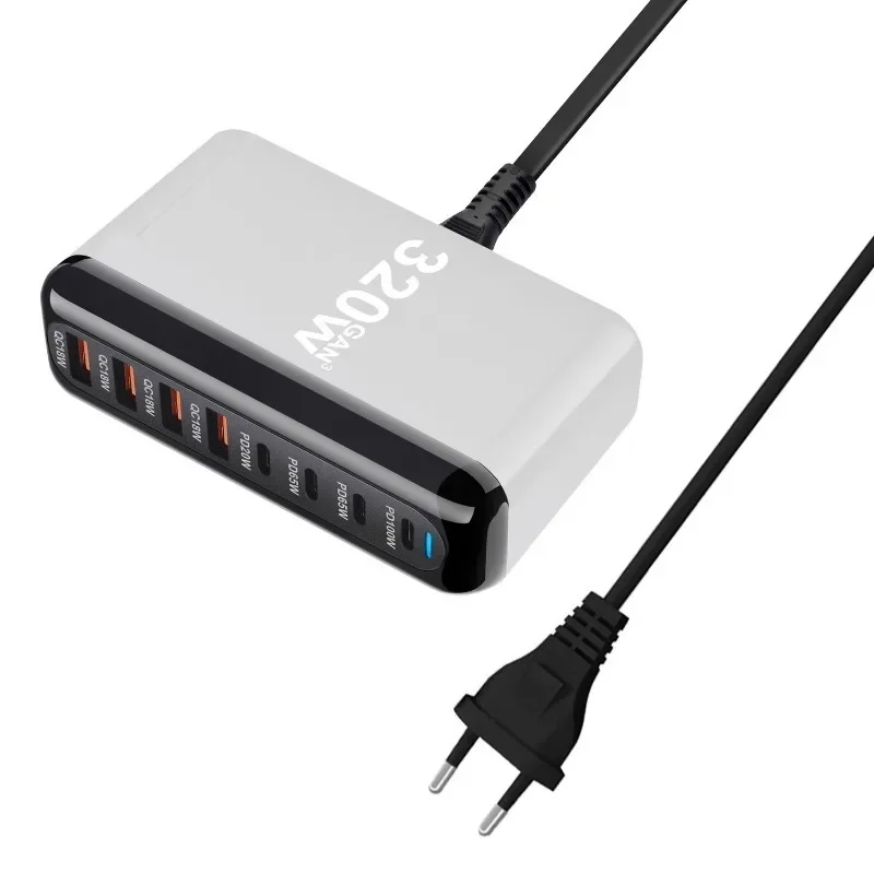 320W GaN Charger USB C Fast Desktop 8-port USB Type C PD Charger Fast Charge 3.0 USB Type C Fast Charger for Phone
320W GaN Charger USB C Fast Desktop 8-port USB Type C PD Charger Fast Charge 3.0 USB Type C Fast Charger for Phone