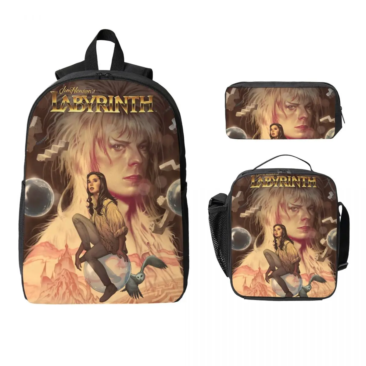 3Pcs Labyrinth Movie School bags Set for Girls Boys Pencil Boxes Backpack Sets with Lunch Box For School Students Daypack
3Pcs Labyrinth Movie School bags Set for Girls Boys Pencil Boxes Backpack Sets with Lunch Box For School Students Daypack