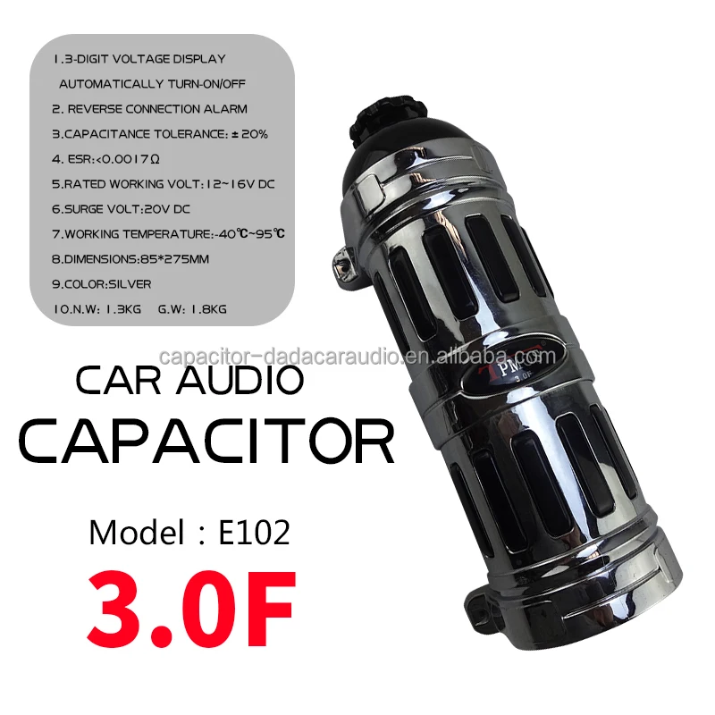 E102 car Audio Digital Display Capacitor Car Audio Accessories Electrolytic TPMOS Capacitor Hybrid Capacitor Car Amplifier
E102 car Audio Digital Display Capacitor Car Audio Accessories Electrolytic TPMOS Capacitor Hybrid Capacitor Car Amplifier
