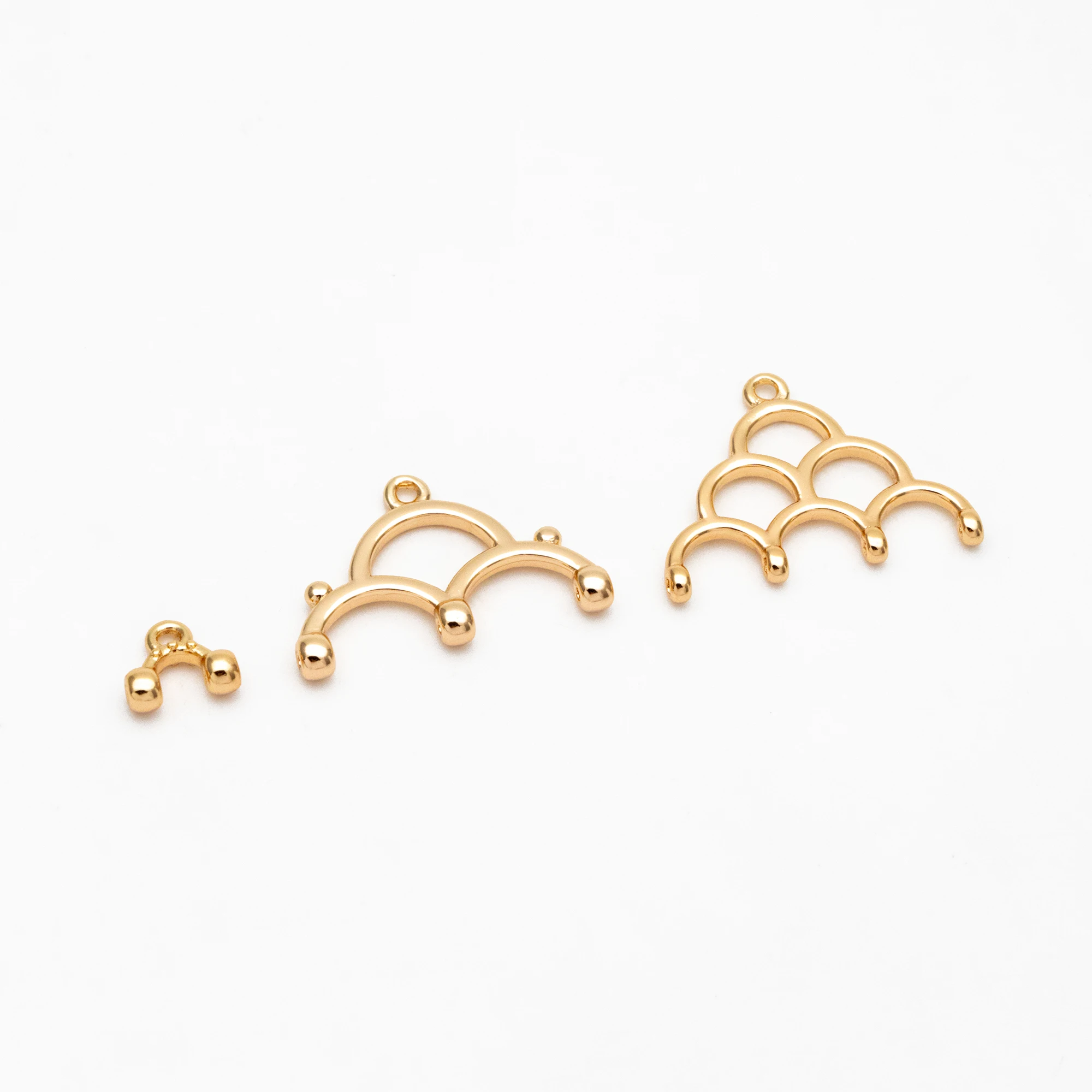 10pcs Semi Circle Charm Connectors, 18K Gold Plated Brass, Geometric Pendants For Jewelry Making DIY Accessories (GB-4004)
10pcs Semi Circle Charm Connectors, 18K Gold Plated Brass, Geometric Pendants For Jewelry Making DIY Accessories (GB-4004)