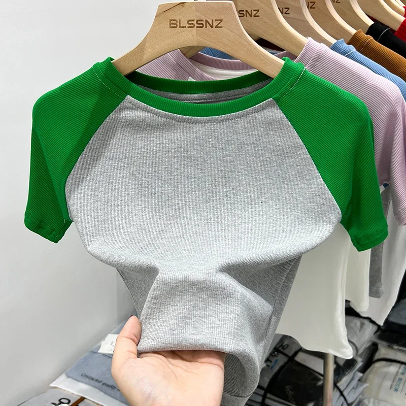 Pop New High Quality Casual T Shirt Sexy Slim Short Sleeves Fashion Trend Solid Women Clothing Y2k Ribbed Crop Tops
Pop New High Quality Casual T Shirt Sexy Slim Short Sleeves Fashion Trend Solid Women Clothing Y2k Ribbed Crop Tops