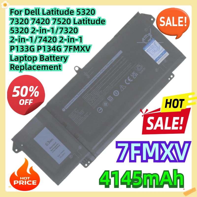For Dell Latitude 5320 7320 7420 7520 Latitude 5320 2-in-1/7320 2-in-1/7420 2-in-1 P133G P134G 7FMXV Laptop Battery Replacement
For Dell Latitude 5320 7320 7420 7520 Latitude 5320 2-in-1/7320 2-in-1/7420 2-in-1 P133G P134G 7FMXV Laptop Battery Replacement