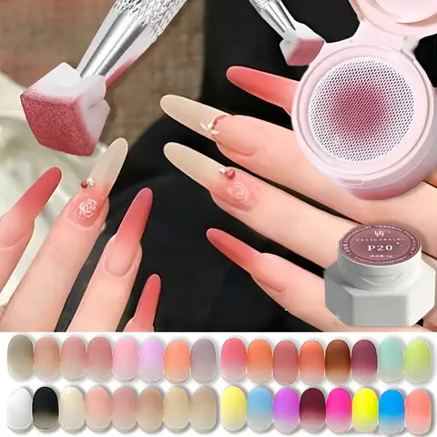 39-Color Nail Air Cushion Patting Gel Elastic Mesh No Wash High Saturation Solid Color Gradient Sealless Specific UV Nail Polish