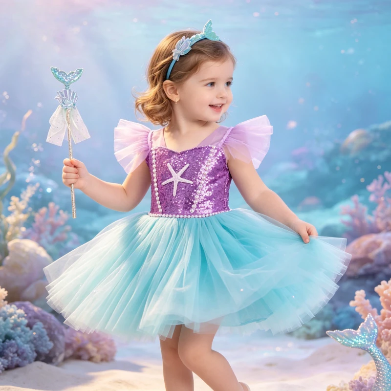 Three-piece Girls' Mermaid-Style Dress Set, Sweet Sequin Tulle Fluffy Gown, Outfit for Festivals, Celebrations and Parties
Three-piece Girls' Mermaid-Style Dress Set, Sweet Sequin Tulle Fluffy Gown, Outfit for Festivals, Celebrations and Parties