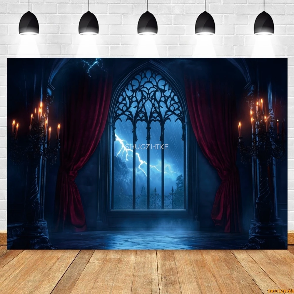 Gothic Vampire Medieval Castle Backdrop Scary Rainy Night Lightning Halloween Party Decor Photography Background Photo Props
Gothic Vampire Medieval Castle Backdrop Scary Rainy Night Lightning Halloween Party Decor Photography Background Photo Props