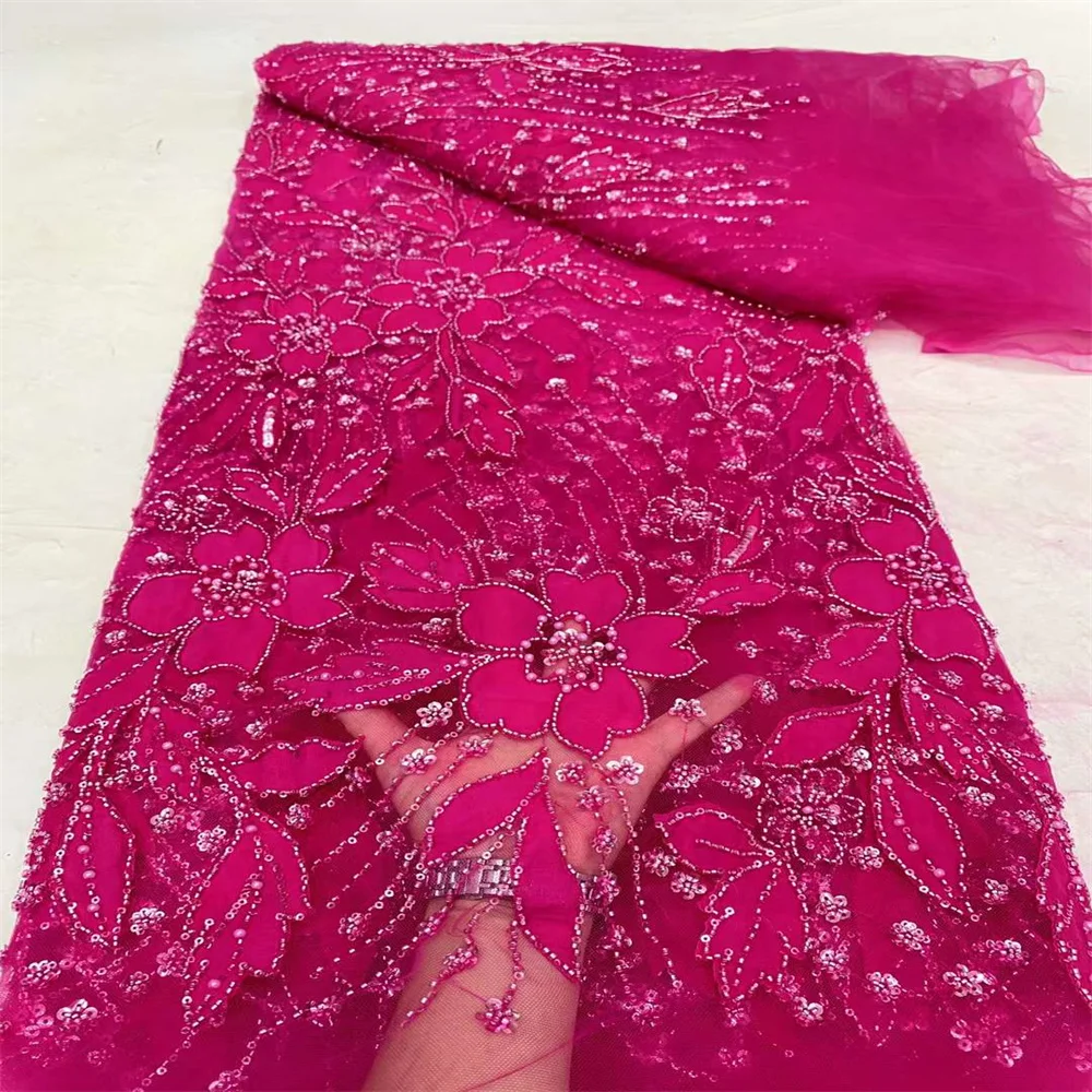 African Lace Fabric 2024 Sequins Beaded Embroidery Groom Nigerian Bridal High Quality French Tulle Lace Fabric For Sewing FD1136
African Lace Fabric 2024 Sequins Beaded Embroidery Groom Nigerian Bridal High Quality French Tulle Lace Fabric For Sewing FD1136