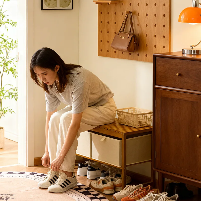 Solid wood entrance entry shoe stool entrance can sit shoe cabinet stool integrated shoe rack storage shoe changing stool
Solid wood entrance entry shoe stool entrance can sit shoe cabinet stool integrated shoe rack storage shoe changing stool