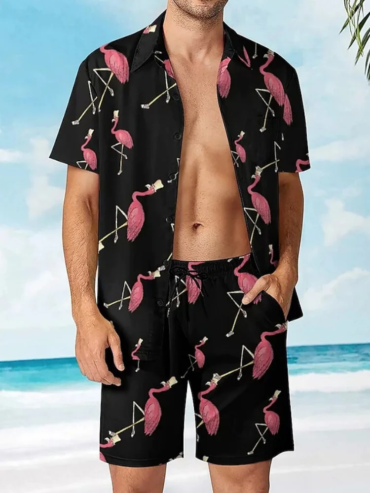 Hawaiian Men's Shirt Shorts set Interesting 3D Bird Print Fashionable short-sleeved shirt Casual Beach Casual shorts Streetwear
Hawaiian Men's Shirt Shorts set Interesting 3D Bird Print Fashionable short-sleeved shirt Casual Beach Casual shorts Streetwear