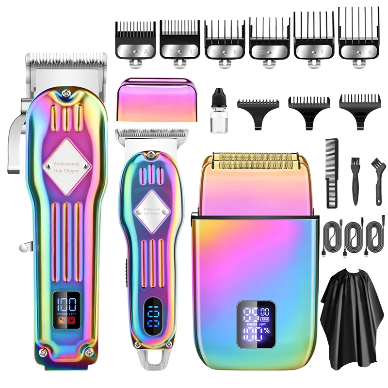 Men's professional cordless hair clipper, hair clipper, nose clipper, wireless LCD display grooming set, household rechargeable
Men's professional cordless hair clipper, hair clipper, nose clipper, wireless LCD display grooming set, household rechargeable