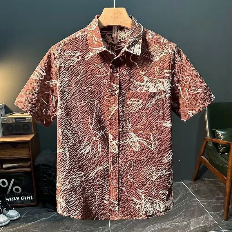 Summer New Men's Short Sleeve Bubble Shirt Casual Vacation Breathable Loose Fit Printed Polyester Youth Fashion Thin Model
Summer New Men's Short Sleeve Bubble Shirt Casual Vacation Breathable Loose Fit Printed Polyester Youth Fashion Thin Model