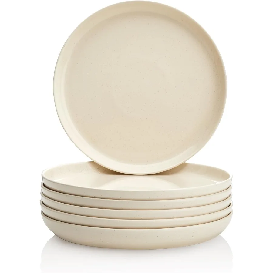 Porcelain Dinner Plates Set - 10 Inch Beige Round Dishes 6-Pack for Salad Serving Scratch Resistant Oven Microwave Safe
Porcelain Dinner Plates Set - 10 Inch Beige Round Dishes 6-Pack for Salad Serving Scratch Resistant Oven Microwave Safe