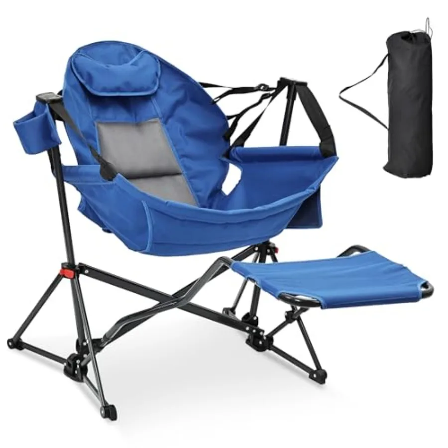 Foldable Portable Rocking Camping Chair with Footrest and Cup Holder for Adults Outdoor Patio Poolside Blue Hammock Style with
Foldable Portable Rocking Camping Chair with Footrest and Cup Holder for Adults Outdoor Patio Poolside Blue Hammock Style with