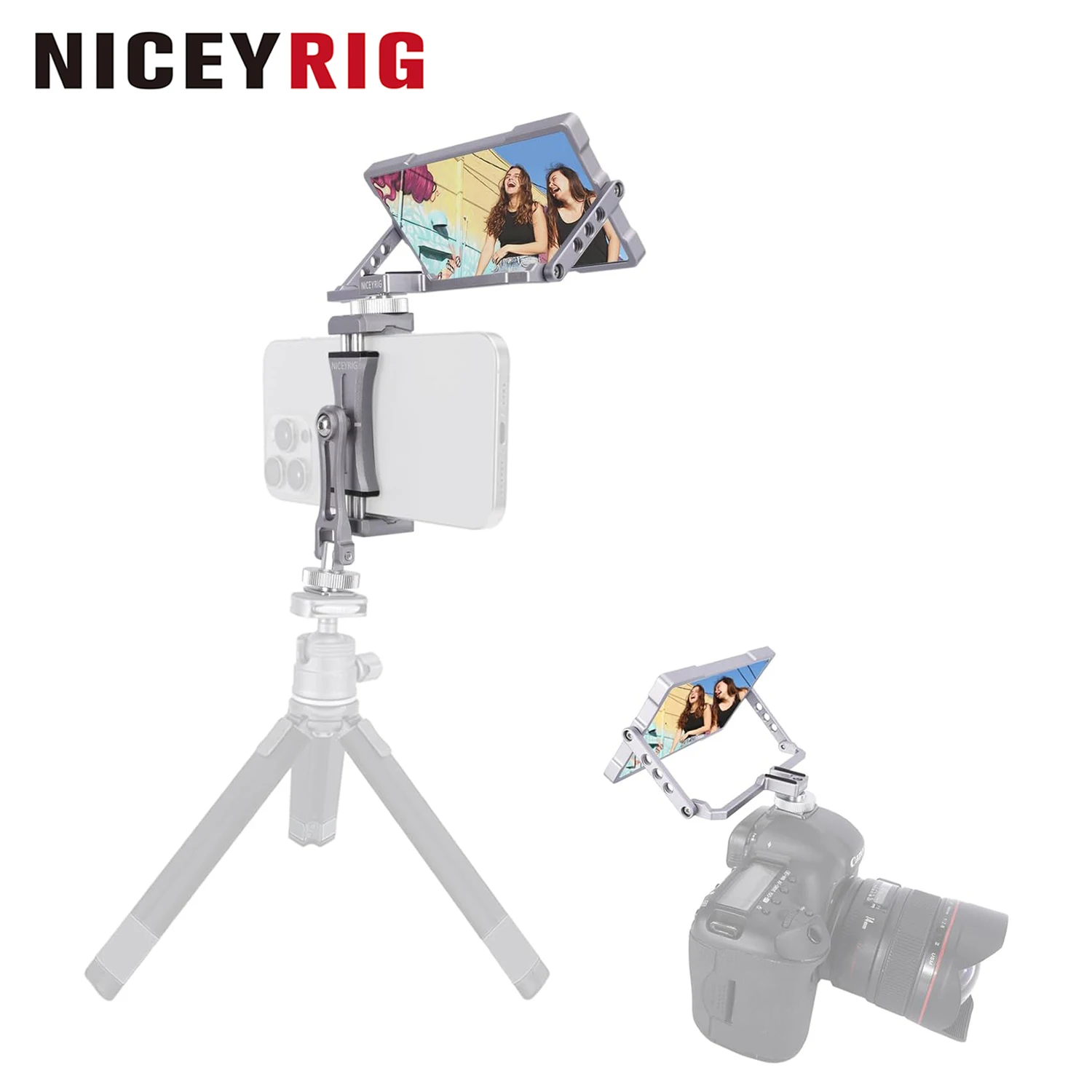NICEYRIG Smartphone Vlog Selfie Mirror Kit with Tripod Mount Holder for 6.7’’ 6.1’’ iPhone 15 14 13 12 Pro Max, Pro and Android
NICEYRIG Smartphone Vlog Selfie Mirror Kit with Tripod Mount Holder for 6.7’’ 6.1’’ iPhone 15 14 13 12 Pro Max, Pro and Android