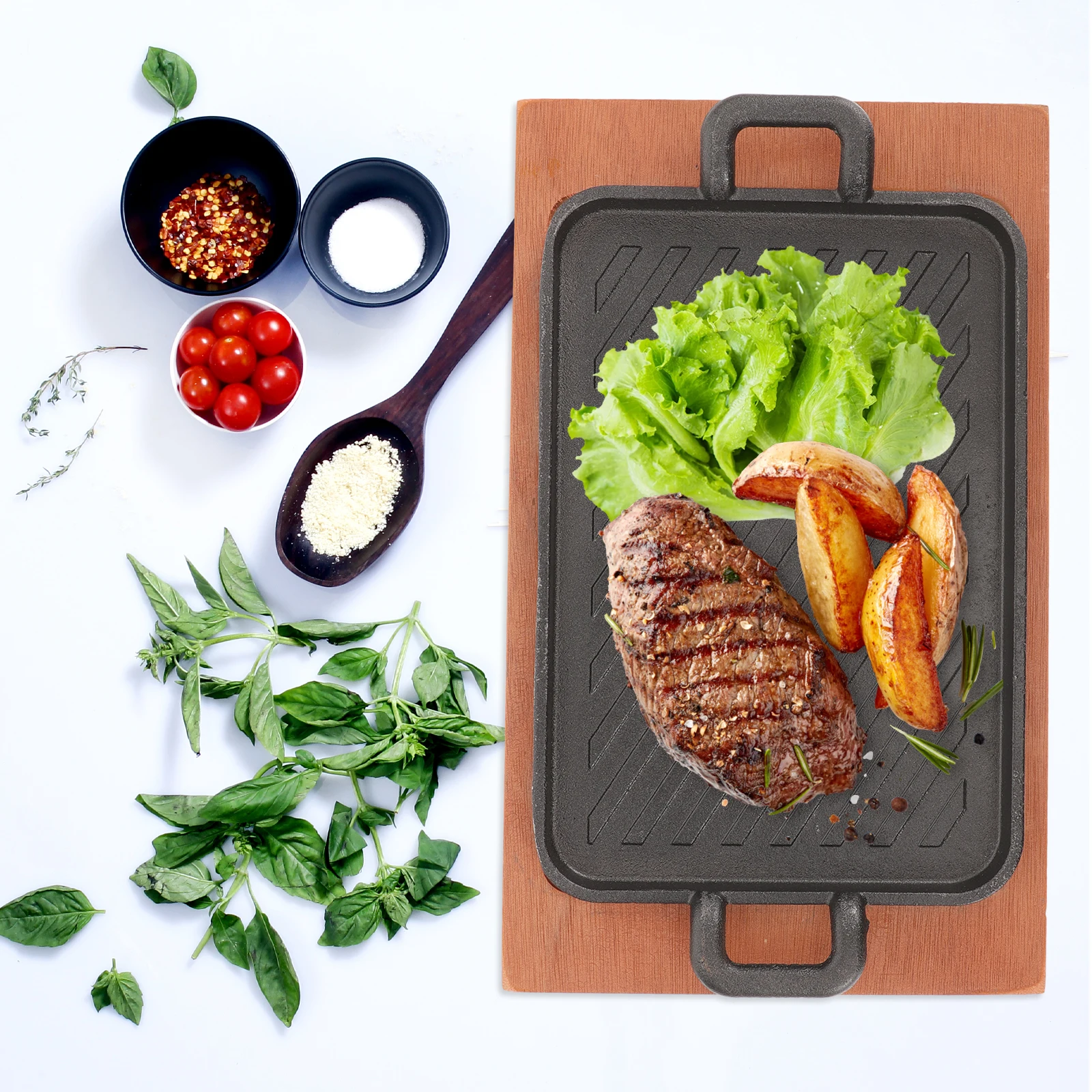 1 set Heavy Duty Cast Iron Grill Pan Stove Top Griddle Plate For Outdoor Bbq Camping Cooking Korean Grill Pizza Griddle Iron
1 set Heavy Duty Cast Iron Grill Pan Stove Top Griddle Plate For Outdoor Bbq Camping Cooking Korean Grill Pizza Griddle Iron