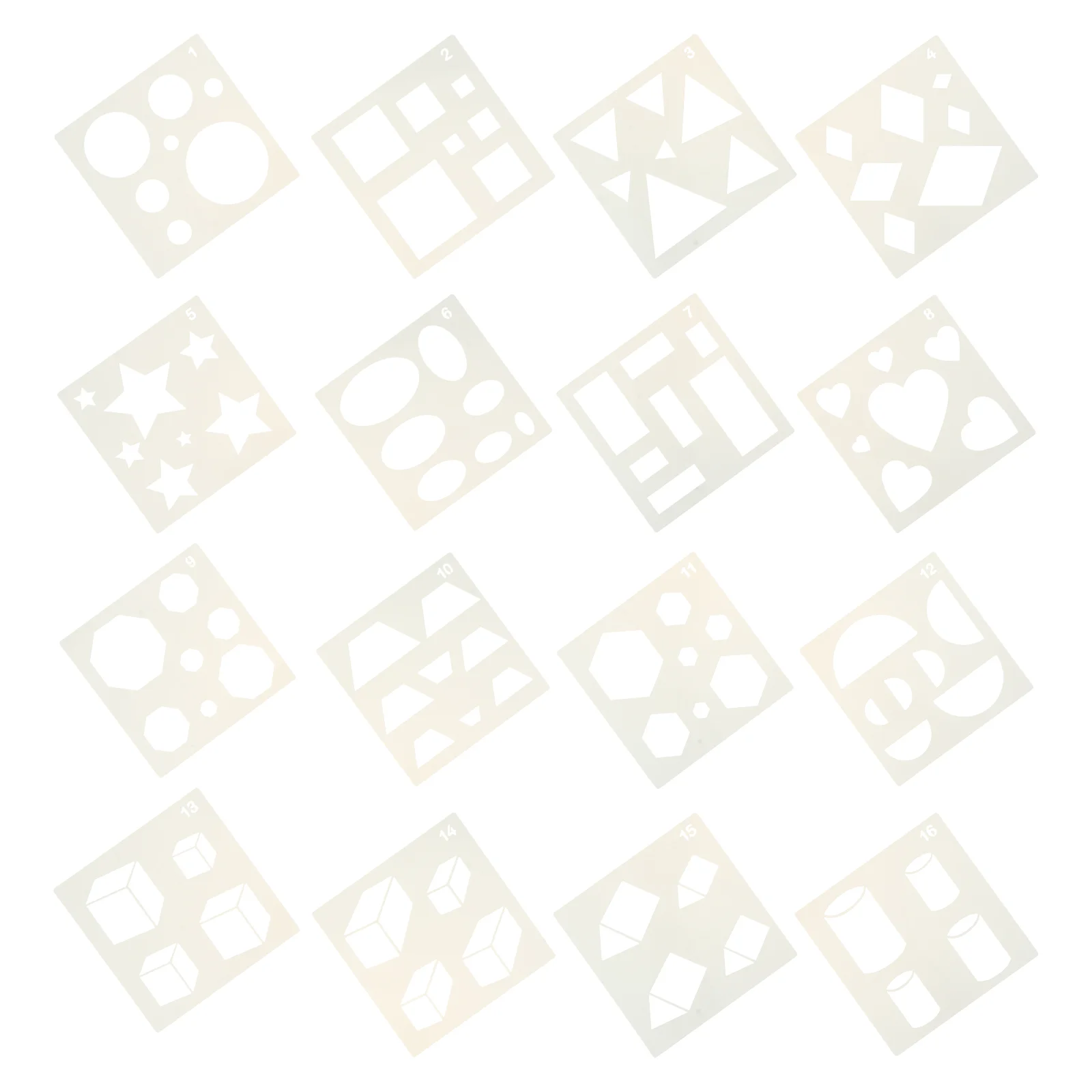16 Pcs Graphic Painting Template Kids Education Geometric Templates Mold Learning Stencil Child
16 Pcs Graphic Painting Template Kids Education Geometric Templates Mold Learning Stencil Child
