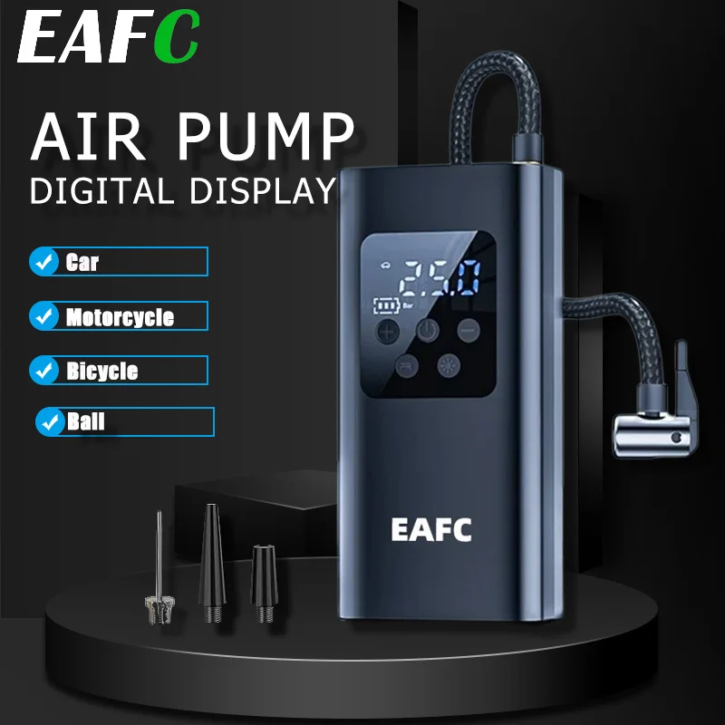 EAFC 150PSI Cordless Air Pump Wireless/Wired Electric High-Pressure Inflator for Car Tires Bicycle Balls Boat Inflatable Pump
EAFC 150PSI Cordless Air Pump Wireless/Wired Electric High-Pressure Inflator for Car Tires Bicycle Balls Boat Inflatable Pump
